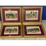 Set of 4 framed and glazed prints depicting historic German military figures 29cm x 37cm Provenance,