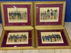 Set of 4 framed and glazed prints depicting historic German military figures 29cm x 37cm Provenance,