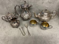 Silver Sheffield plate tea set, see images for details