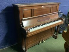 Upright piano in walnut case by Collard & Collard 144x58x129 cm high