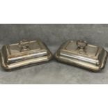 Pair of Sheffield Plate early C19th lidded entrée dishes