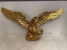 A good C18th pine and gilded eagle (re-gilded) 88 cms wing span