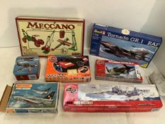 Airfix models, Bugatti Veyron, Supermarine Spitfire, RAF Tornado, Special edition Meccano, etc