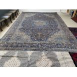 Blue Ground Rug with very fine floral pattern, surrounding a central lozenge :Vendors receipt