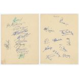 West Indies tour to England 1950. Album page nicely signed in different coloured inks by eleven