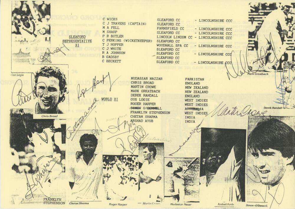 'The 1950's Reunion Test Match. Old England XI v Old Australian XI' 1980. Sheet comprising twenty - Image 2 of 2