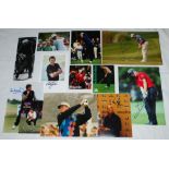 Signed golf photographs 1990s/2000s. A selection of fourteen press photographs and promotional