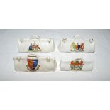 Cricket bag. Two large crested china cricket bags with colour emblem for 'Edinburgh'. Atlas Heraldic