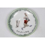 'Out for a Duck' Royal Doulton Black Boy saucer, entitled 'Out for a Duck' printed with a boy in red