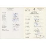 Sri Lanka 1988. Two official autograph sheets of the Sri Lanka squad for the England v Sri Lanka