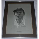 'Geoff Boycott, Yorkshire & England'. Limited edition print of Boycott, head and shoulders,