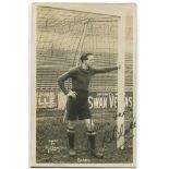 Herbert Edwin Blake. Tottenham Hotspur 1921-1923. Sepia real photograph postcard of Blake, full