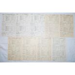 Kent C.C.C. 1954-1957. Nine official scorecards for Kent home matches, each played at a different