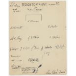 Brighton & Hove Albion F.C. 1938/39. Large page taken from the visitor's book of the Stratford