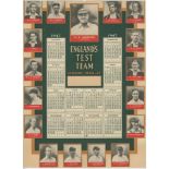 'England's Test Team. Season 1946-47'. M.C.C. tour of Australia 1946/47. Original single page colour