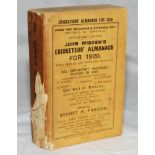 Wisden Cricketers' Almanack 1920. 57th edition. Original paper wrappers. Lacking approximately