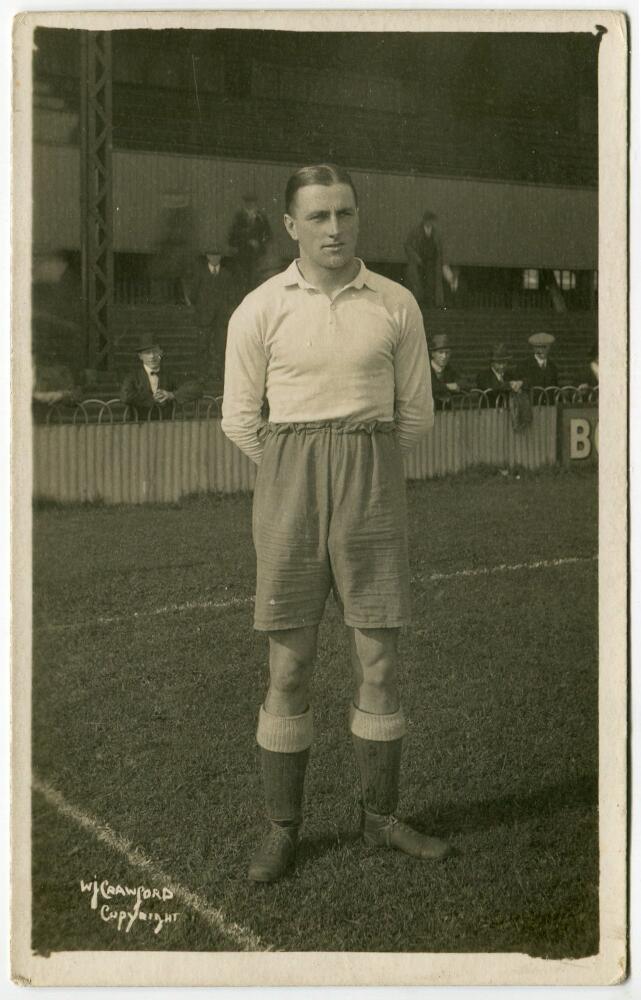 Horace Lowe. Tottenham Hotspur 1914-1926. Excellent mono real photograph postcard of Lowe, full