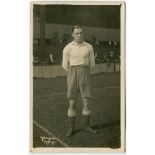 Horace Lowe. Tottenham Hotspur 1914-1926. Excellent mono real photograph postcard of Lowe, full