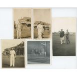 Yorkshire C.C.C. Three original mono candid photographs of Yorkshire players standing in cricket