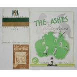 The Ashes 1938. Three tour brochures/ booklets for the Australia tour to England. 'The Jim Russell