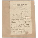 W.G. Grace. Single page handwritten letter in ink from Grace to 'Dear Captain Seton', dated 4th