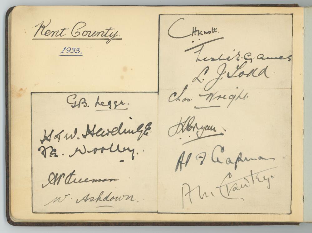 Australia tour to England 1930. Autograph album dated 1933 including ten signatures in ink of the - Image 5 of 8