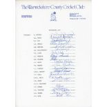 Warwickshire. Official autograph sheets for seasons 1987 and 1988. Forty two signatures including