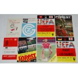 Nottingham Forest Big Match and European home programmes 1967 to 1996. Includes Fairs Cup 1st