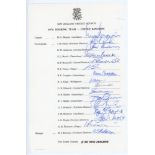 New Zealand tour to England 1978. Official autograph sheet fully signed by the sixteen members of