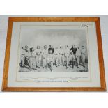 'The All-England Eleven 1862'. Early copy print of the England team laid to mount with hand