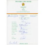 Zimbabwe 1992. Official autograph sheet for the Inaugural Test match, Zimbabwe v India 1992. Fifteen