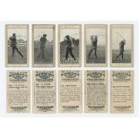 Golf cigarette cards. 'Famous Golfers and Their Strokes' 1914. Marsuma Co., Congleton. Five cards