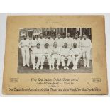 West Indies tour of England 1928. Early tour 'Viyella' printed advertising photograph, laid down