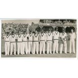 Scarborough Cricket Festival. Leveson-Gower XI v West Indies 1950. Original mono photograph of the