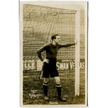 Herbert Blake. Tottenham Hotspur 1921-1923. Sepia real photograph postcard of goalkeeper Blake, full