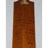 Surrey C.C.C. 1936. Full size 'V.A.L. Jack Hobbs' signature bat signed in ink to verso by Alan
