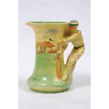 Burleigh Ware art deco ceramic cricket jug circa 1930. The jug with cricket field and pavilion