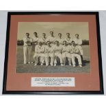 Yorkshire Corinthians Cricket Club c.1960. Original mono photograph of the players seated and