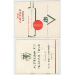 Australia tours to England 1948 and 1964. P&O souvenir booklets. Two souvenir booklets for the