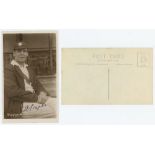 Arthur Staples. Nottinghamshire 1924-1938. Sepia real photograph postcard of Staples, seated three