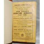 Wisden Cricketers' Almanack 1931 and 1932. 68th & 69th editions. Original paper wrappers, bound in