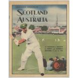 Australian tour of England 1948. 'Scotland v Australia'. Rare official souvenir brochure/