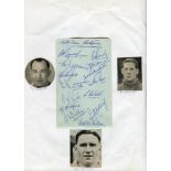 Tottenham Hotspur 1950's. Album page nicely signed in ink by fourteen Spurs players. Signatures