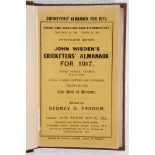 Wisden Cricketers' Almanack 1917. 54th edition. Original paper wrappers, bound in light brown boards