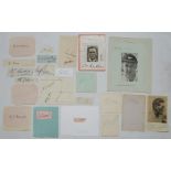 Cricket signatures 1920s-1950s. Twenty eight signatures in ink and pencil, on small pages, pieces