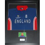 Alec Stewart. Surrey & England. Replica England I.C.C. Cricket World Cup South Africa 2003 blue