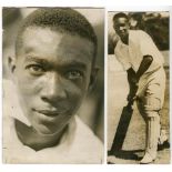 George Aphonso Headley. Jamaica & West Indies 1927-1954. Three original mono press photographs of