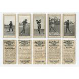 Golf cigarette cards. 'Famous Golfers and Their Strokes' 1914. Marsuma Co., Congleton. Five cards