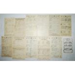 Cricket scorecards 1932-1961. Eleven official scorecards for North v South Trial Match, Old