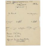 Southampton F.C. 1938/39. Large page taken from the visitor's book of the Stratford Hotel,